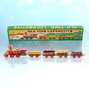 Hand Carved Wooden Old Time Locomotive Train